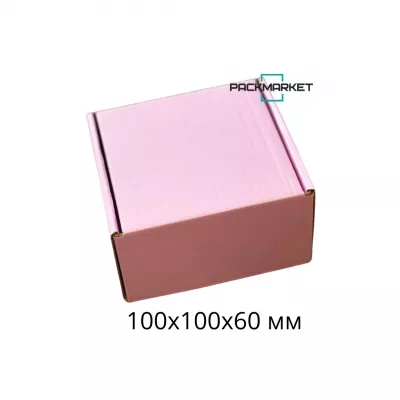 Самосборная коробка 100*100*60 мм Pink