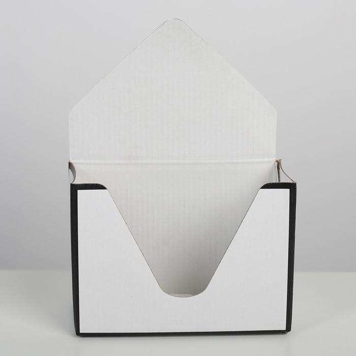 Коробка-письмо «чёрно-белая», 14 × 20 × 6,5 см