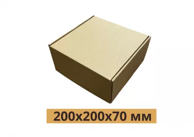 Самосборная коробка 200*200*70 мм. Бурая