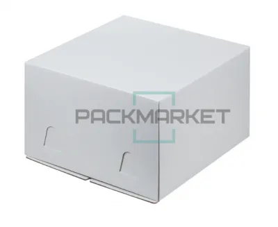 Коробка для торта белая 300х300х190 мм