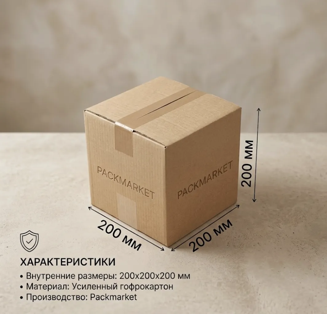 Картонная коробка 200*200*200 мм Картонная коробка 200*200*200 мм