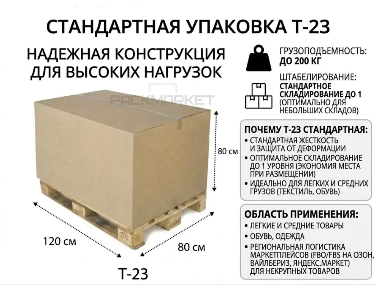 Гофрокороб паллетный 1200*800*800 мм Т23