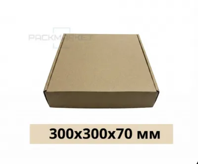 Самосборная коробка 300*300*70 мм Бурая 