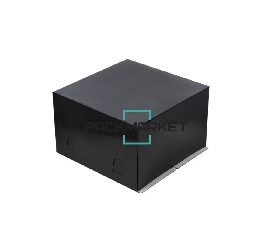 Коробка для торта 240х240х120 мм. Черная Коробка для торта 240х240х120 мм. Черная