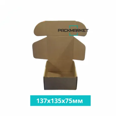 Картонная коробка 137*135*75 мм Бурая