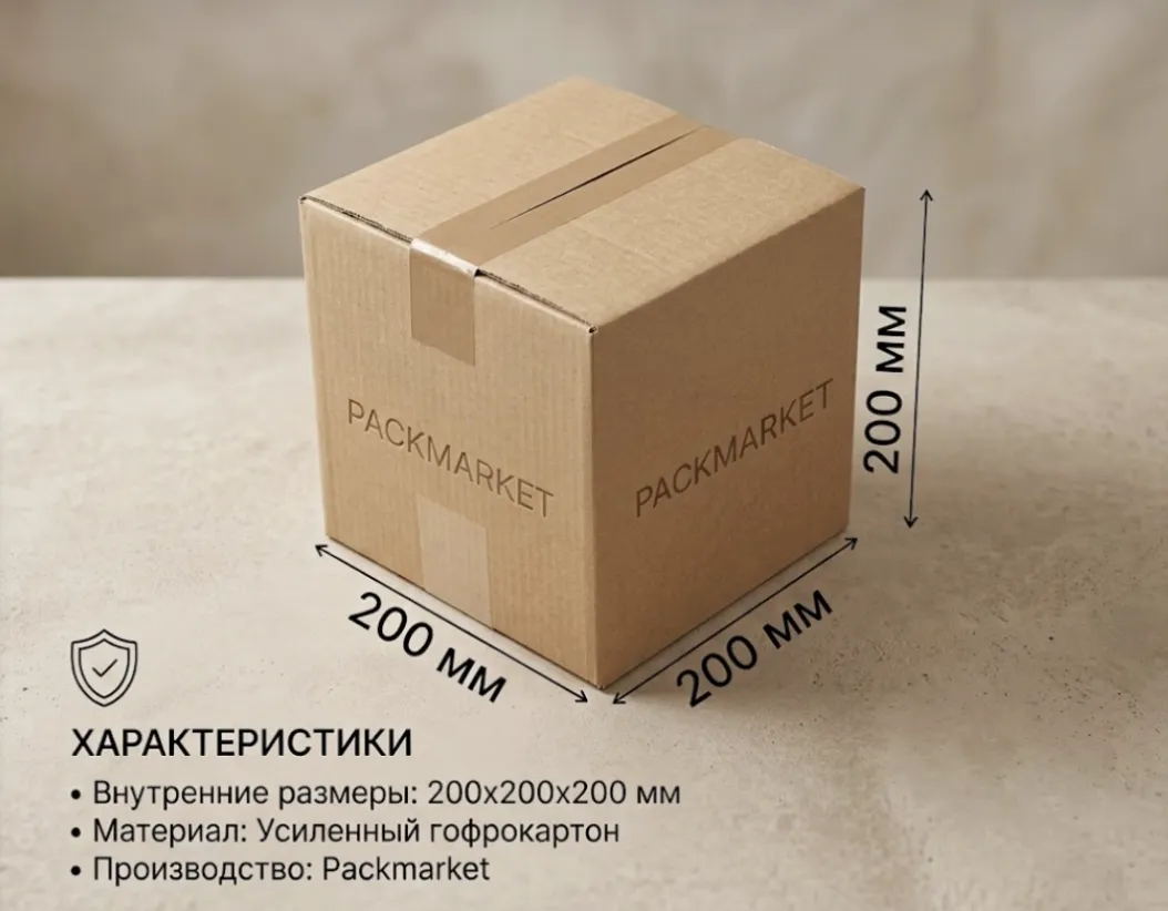 Картонная коробка 200*200*200 мм. Усиленная 