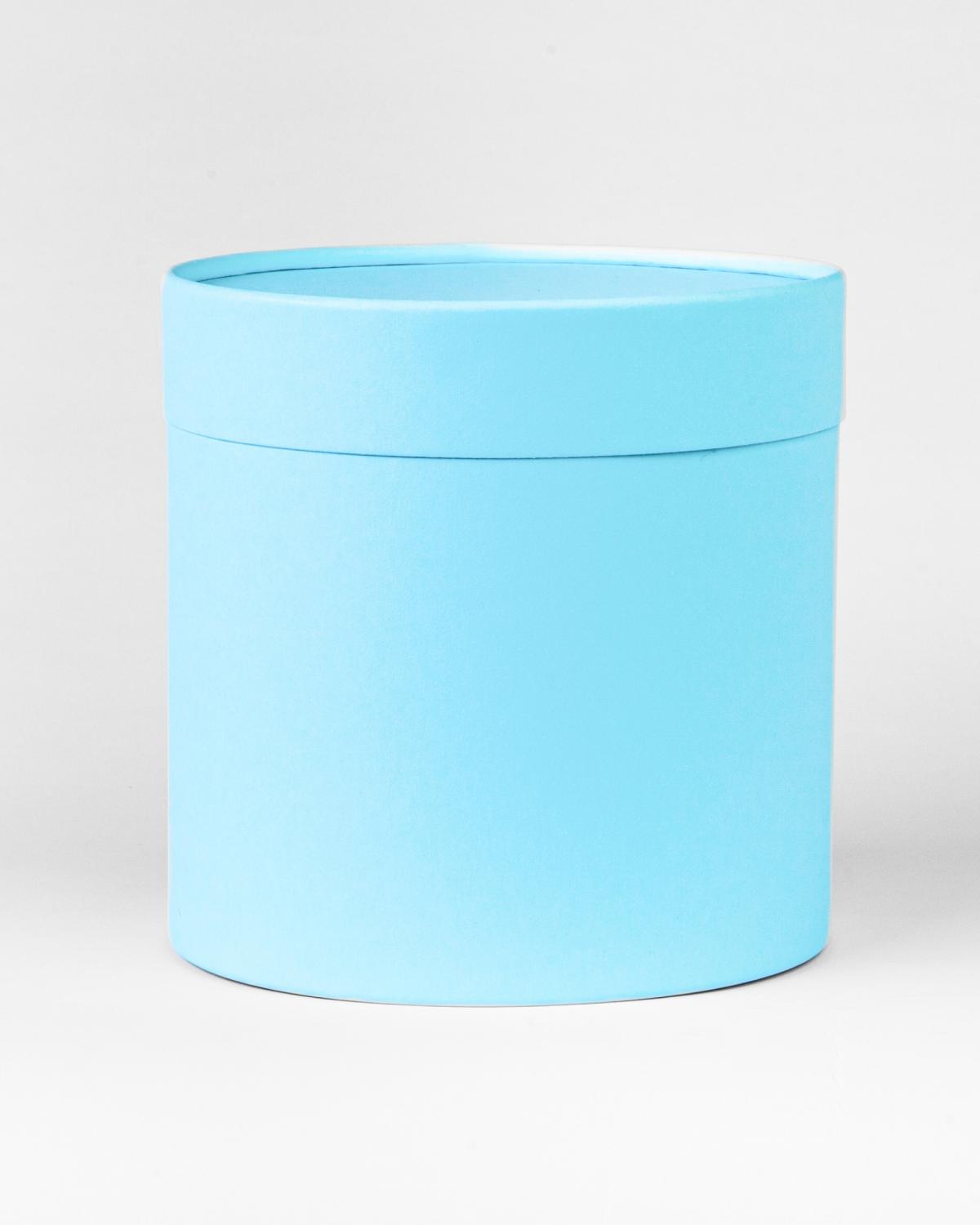Шляпная коробка голубая из плотного картона 18х18 для цветов (набор 3 шт)