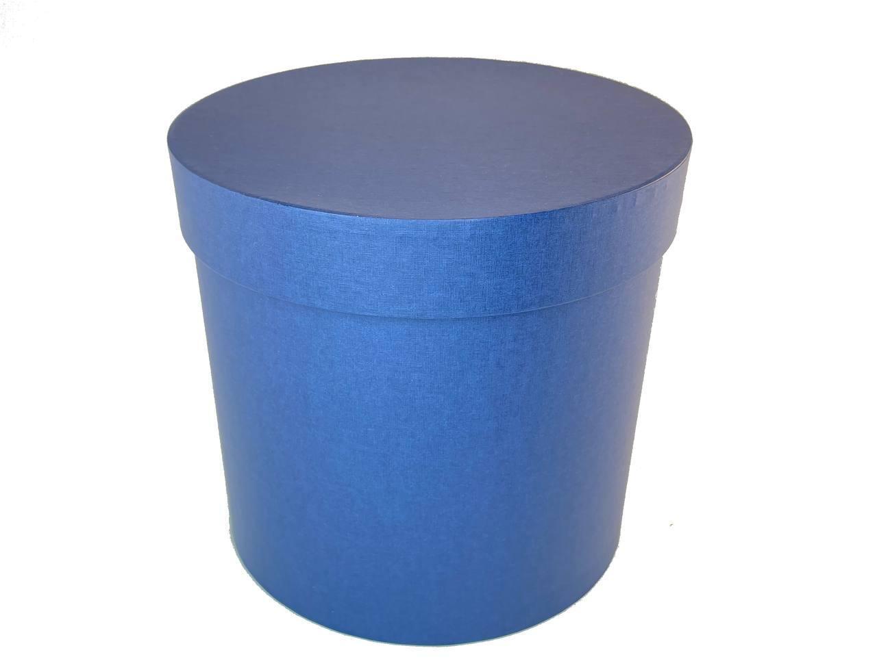 Коробка для цветов, круглая 18 х 18 см, цвет темно-синий