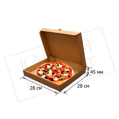 Коробка для пиццы 28 см (Бурая)