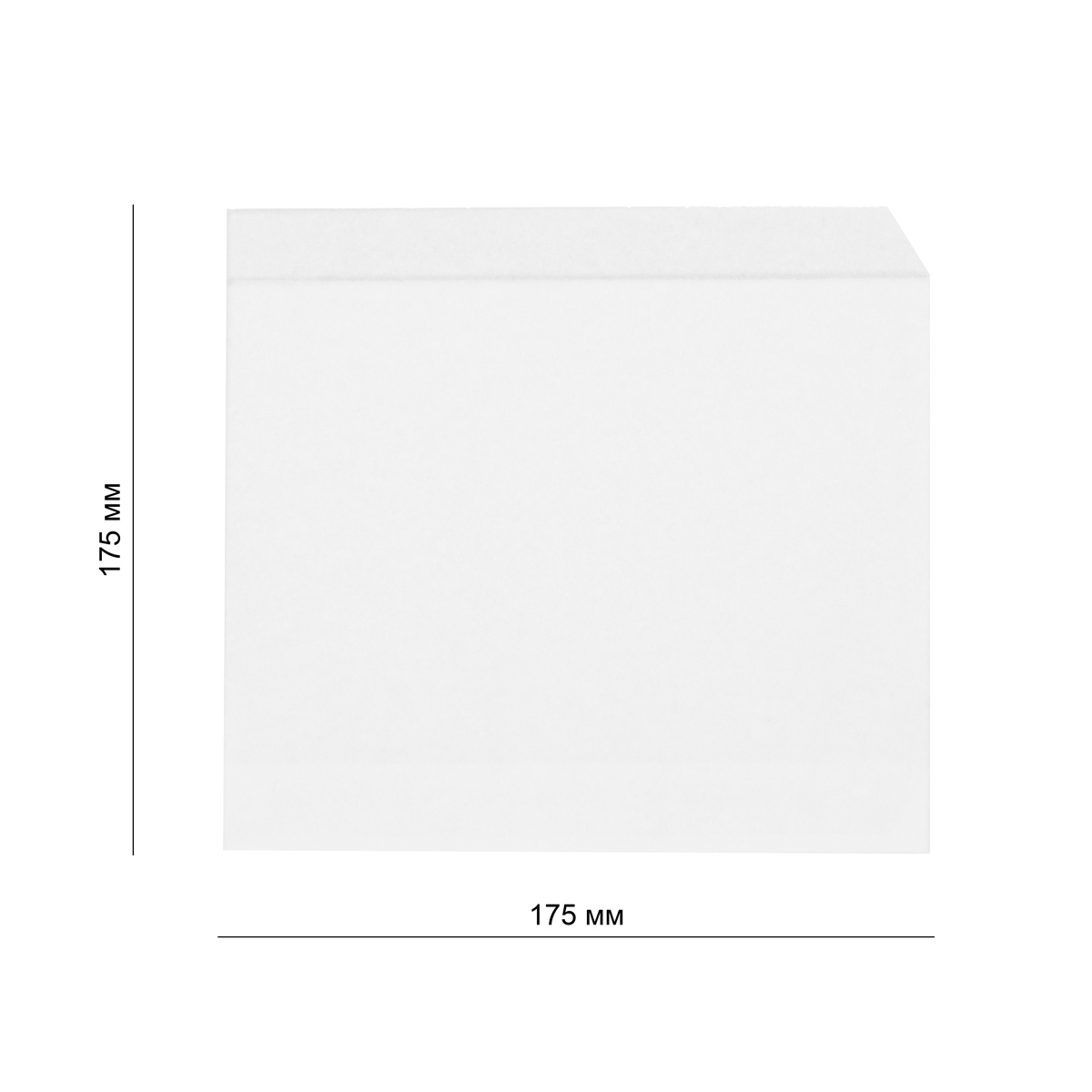 Бумажный уголок жиростойкий плоский 175*175 мм 40 г/м2 белый