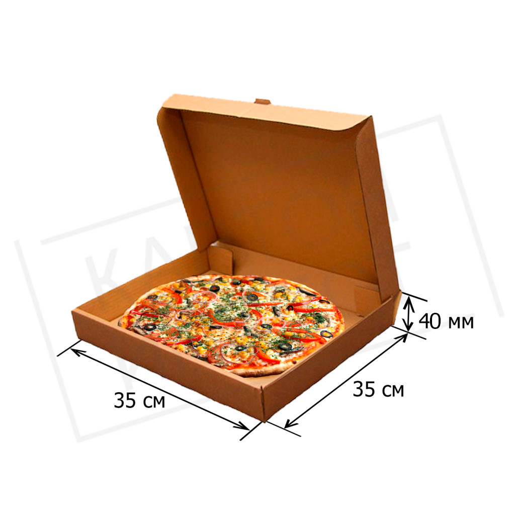Коробка под пиццу 35 см (Бурая)