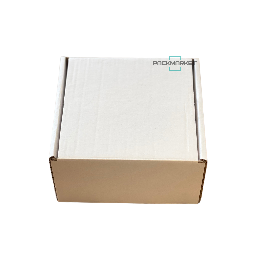 Самосборная коробка 100х100х60 мм. Белая 