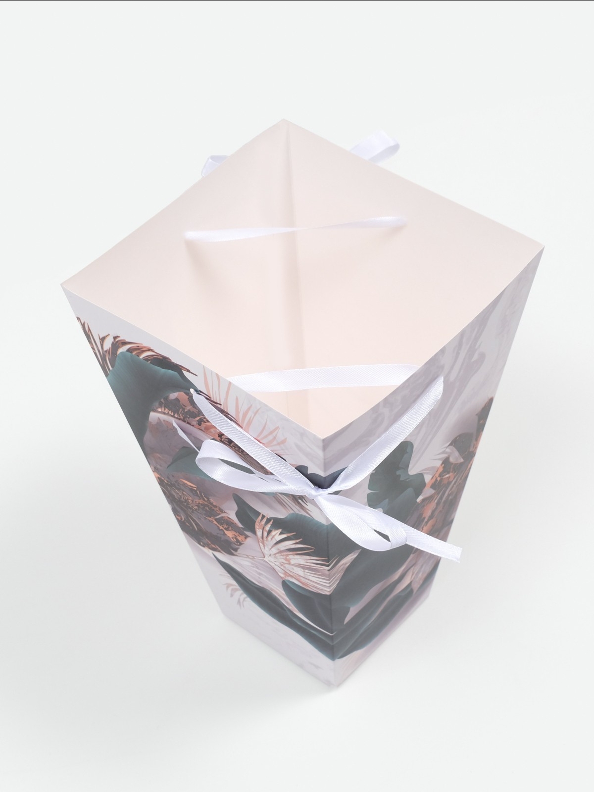 Коробка для букета "Листья", Подарочная упаковка для цветов
