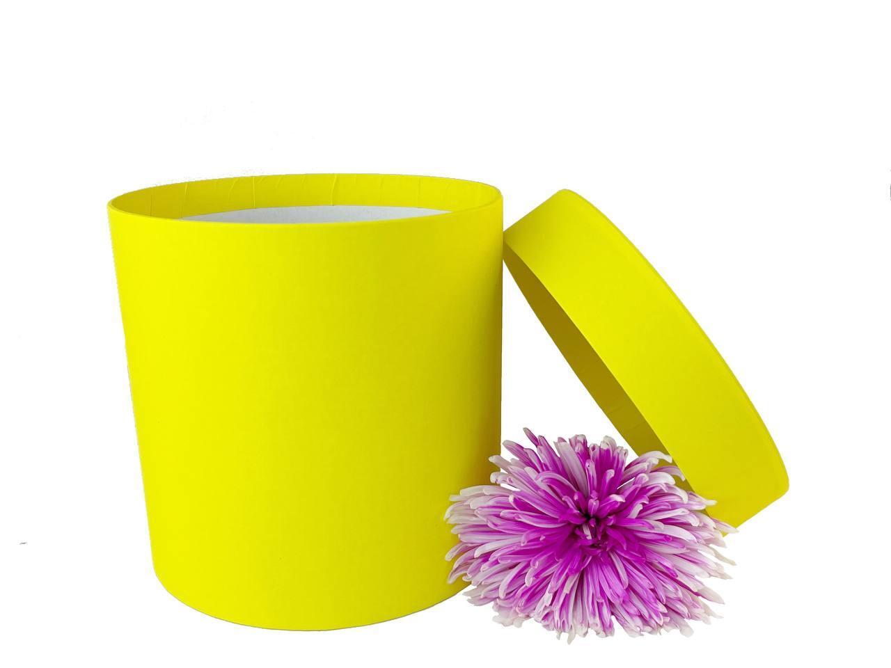 Коробка для цветов или подарка 15х15 см, Лимон 