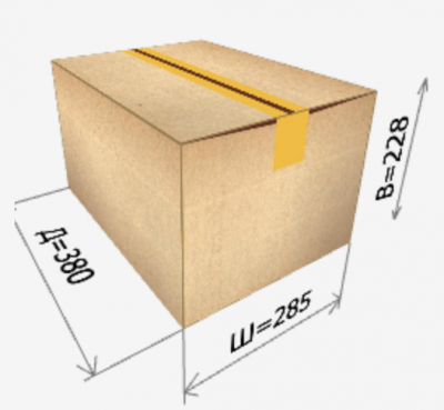 Картонная коробка 380х285х228 мм 