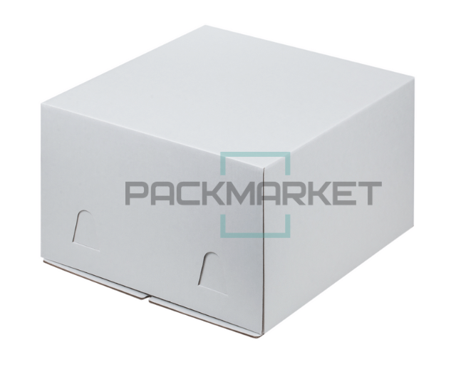 Коробка для торта белая 300х300х190 мм