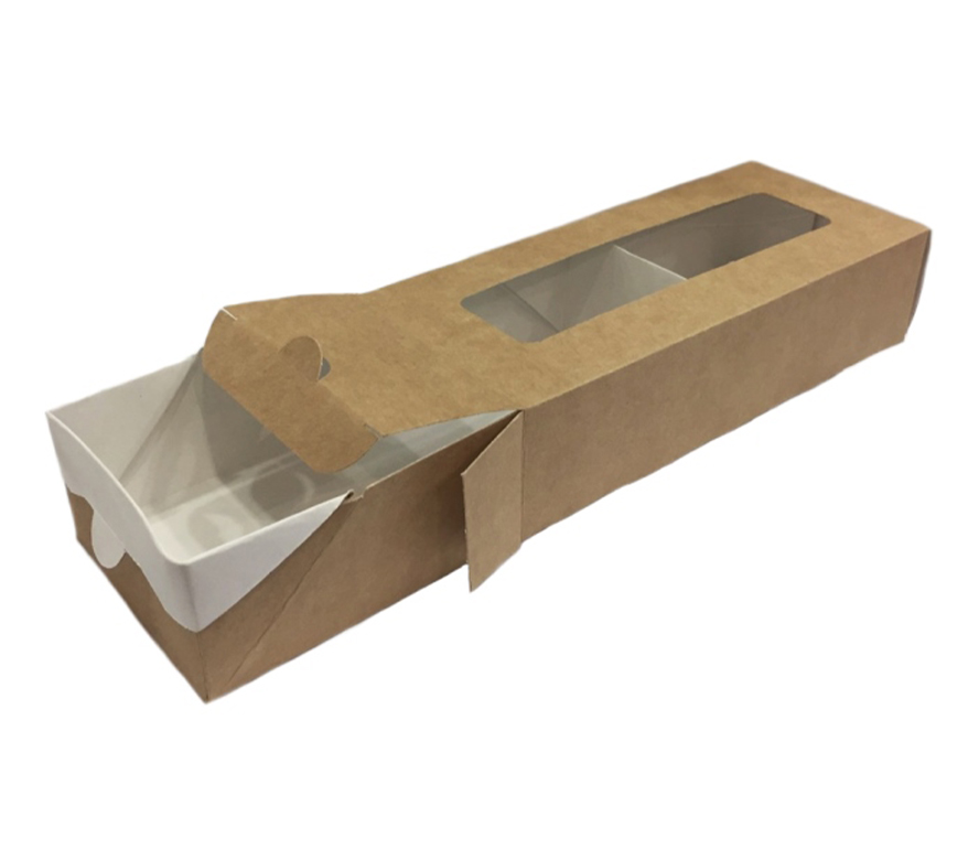 Картонная коробка-пенал из крафт картона с окном