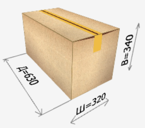 Картонная коробка 630х320х340 мм стандарт бурая