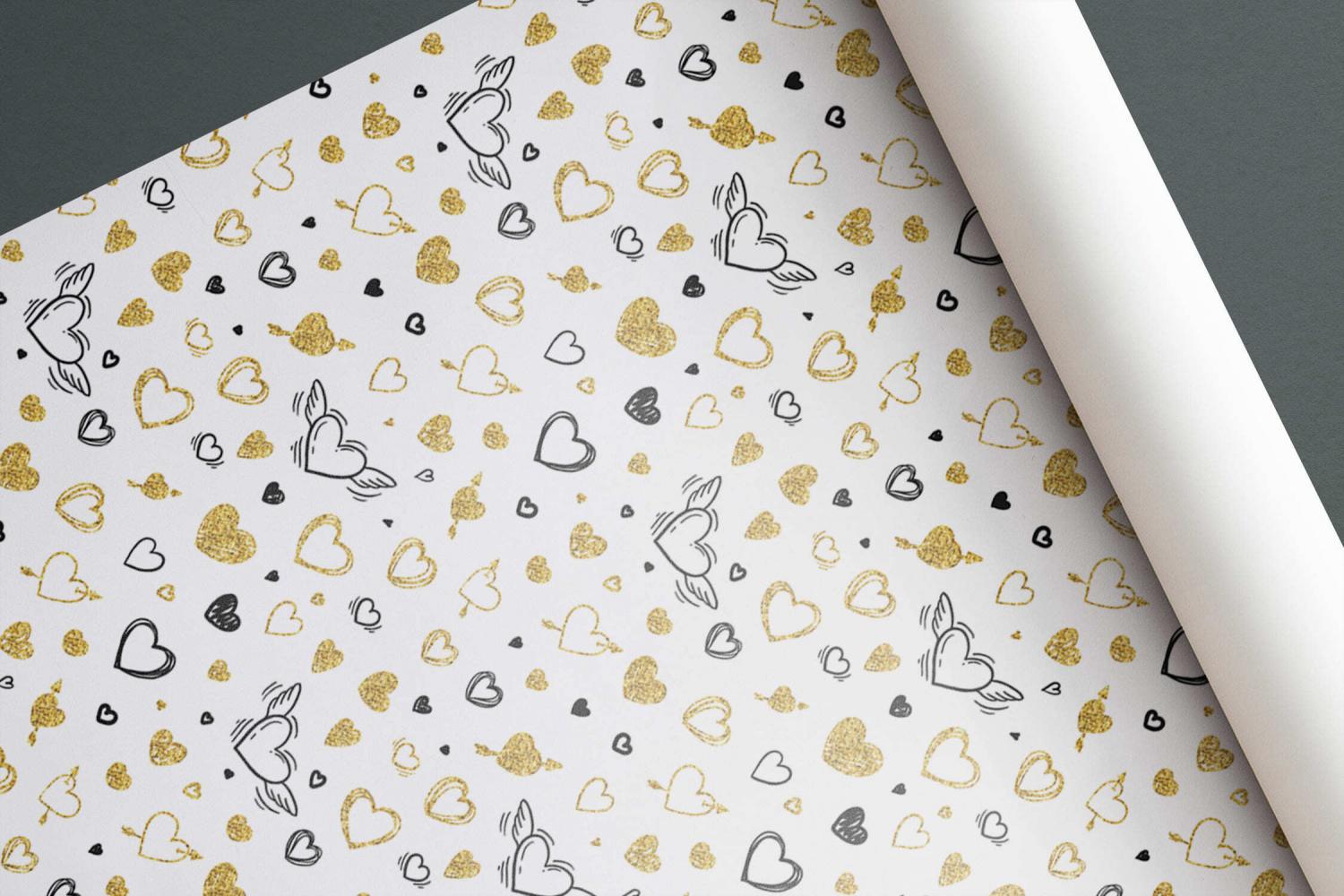 Упаковочная подарочная бумага "Сердечко", размер листа 70*100 см