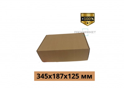 Самосборная коробка 345х187х125 мм. Бурая