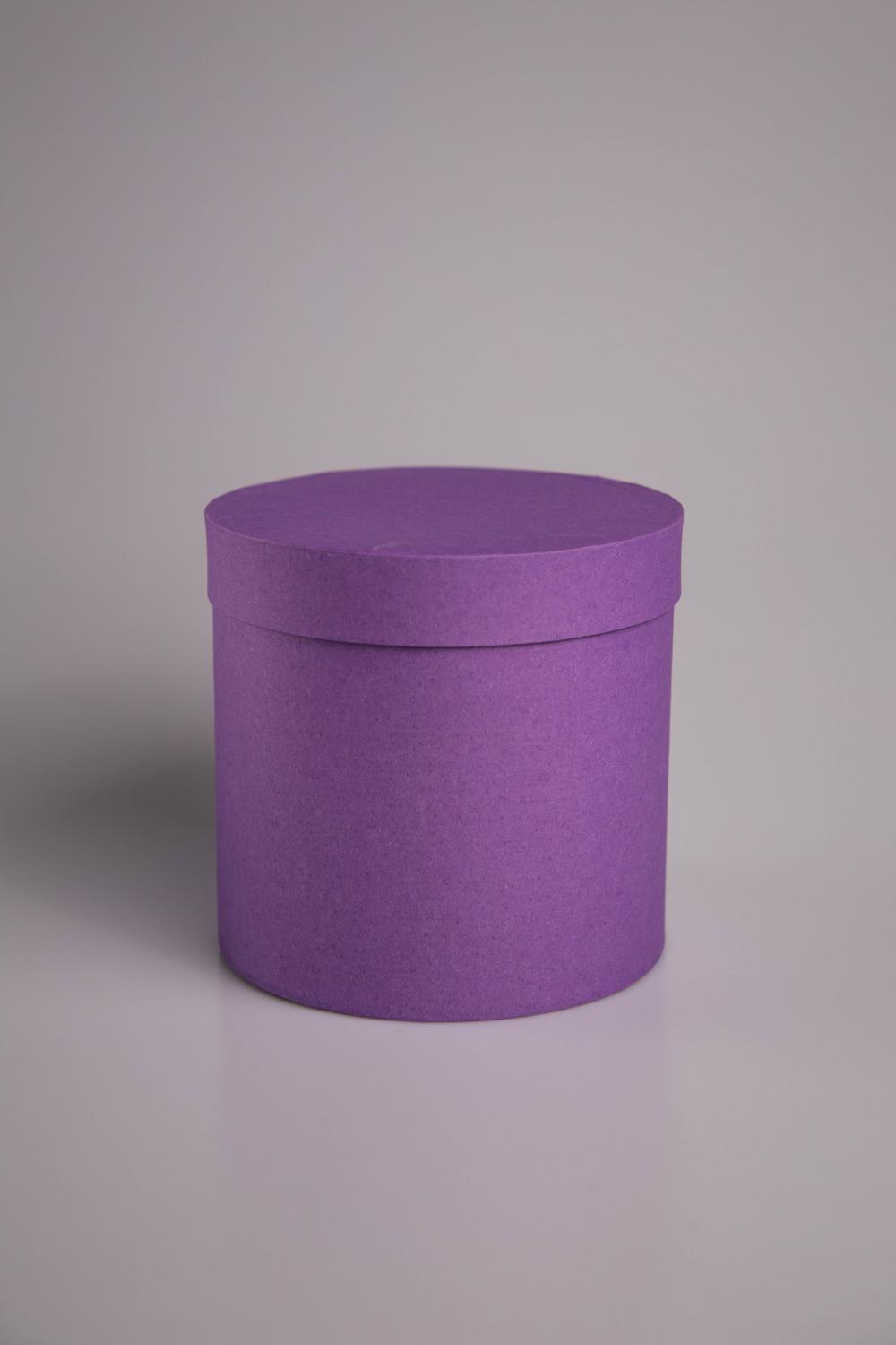 Коробка шляпная для цветов,  подарочная 16*16 см, цвет фиолетовый