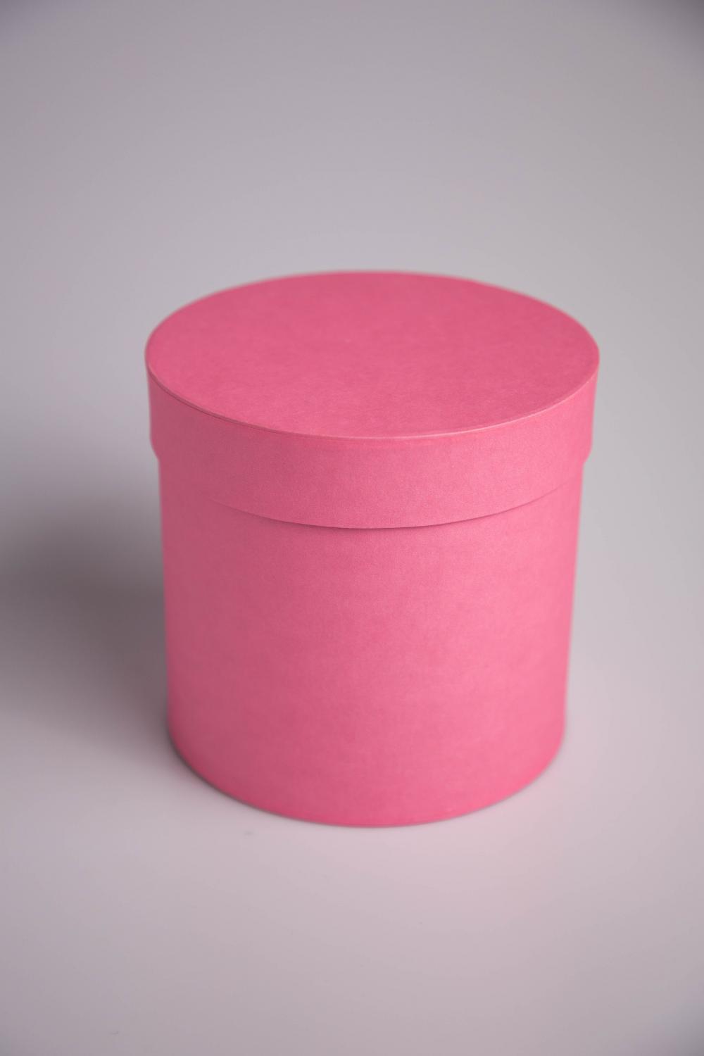 Коробка шляпная для цветов,  подарочная 16*16 см, цвет розовый