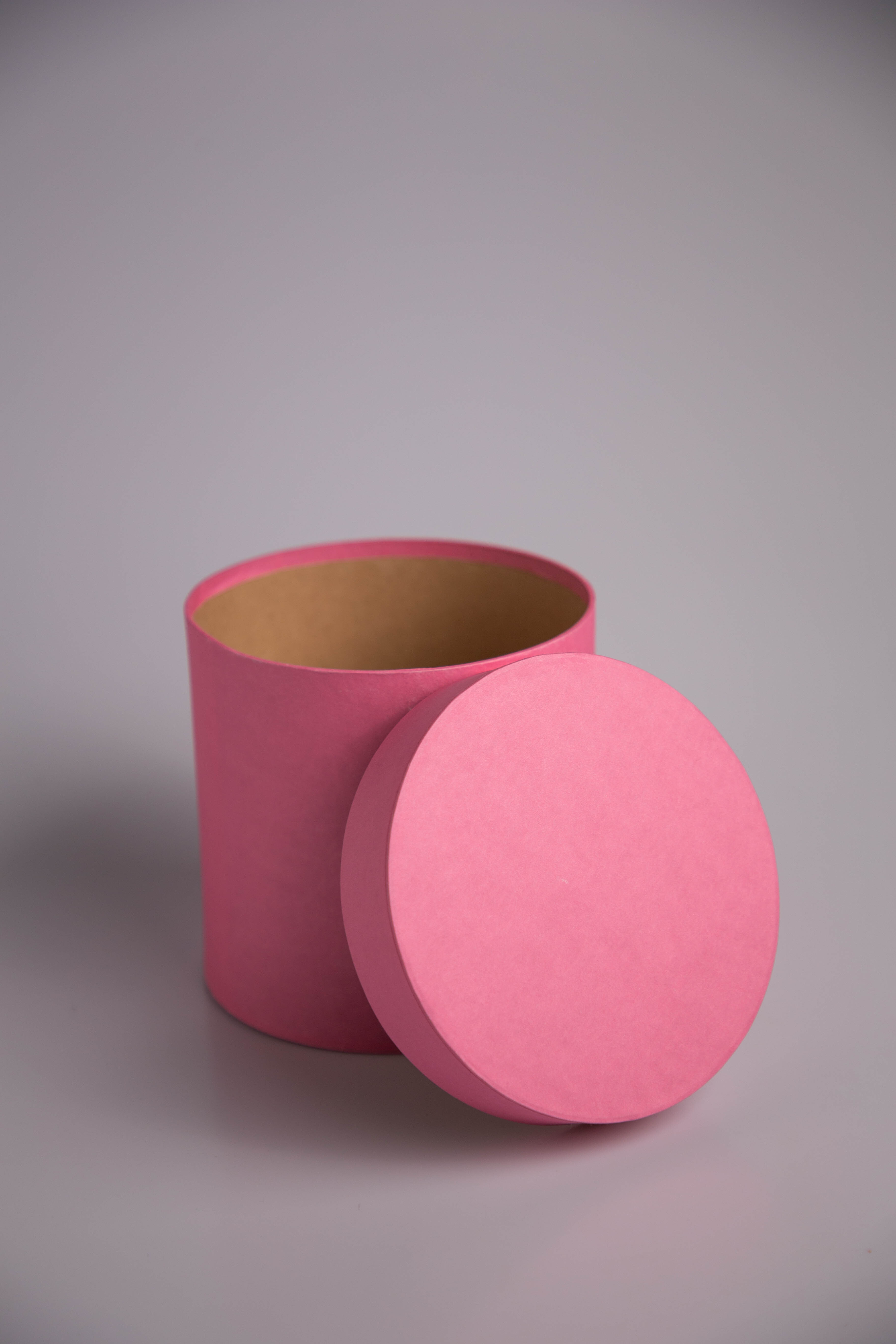 Коробка шляпная для цветов,  подарочная 16*16 см, цвет розовый