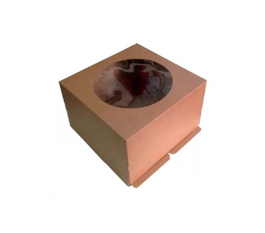 Коробка для торта с окном Микрогофрокартон 30х30х19 см