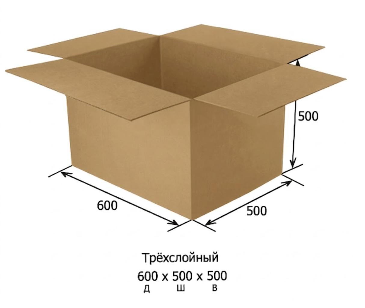 Гофрокороб Трёхслойный 600*500*500 мм