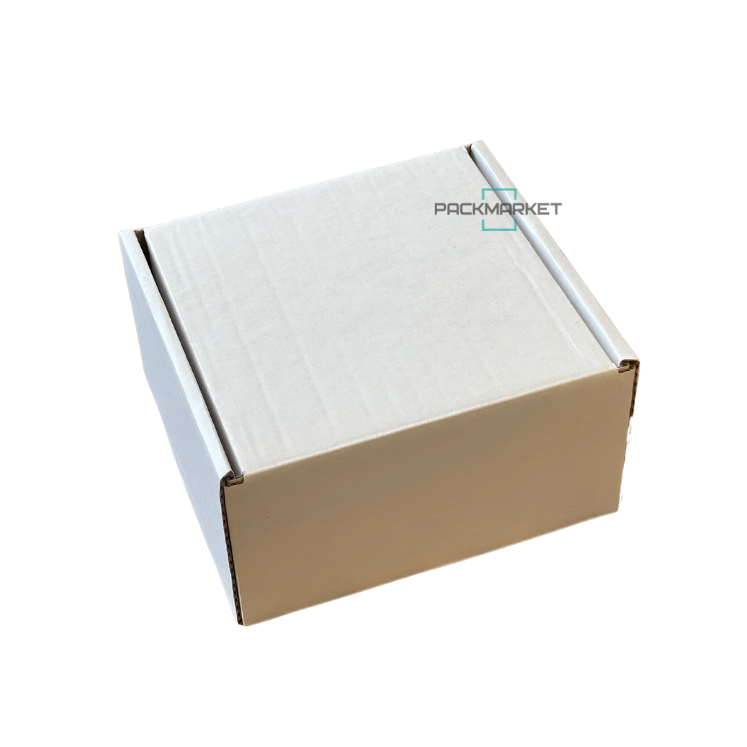 Самосборная коробка 100х100х60 мм. Белая 