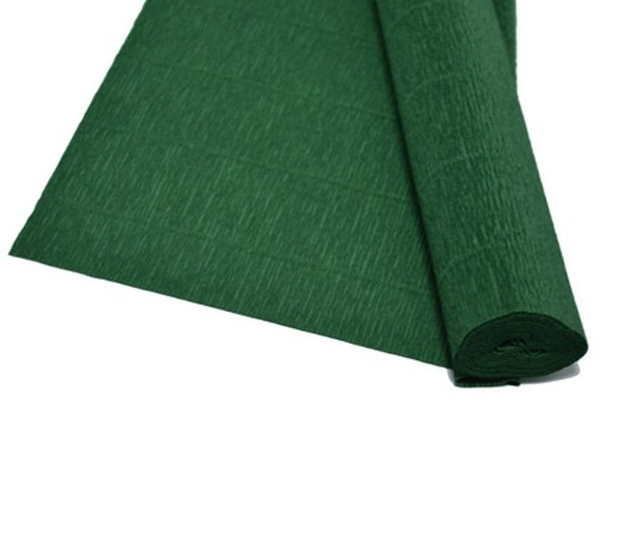 Бумага гофрированная 50см*2,5м темно-зеленая
