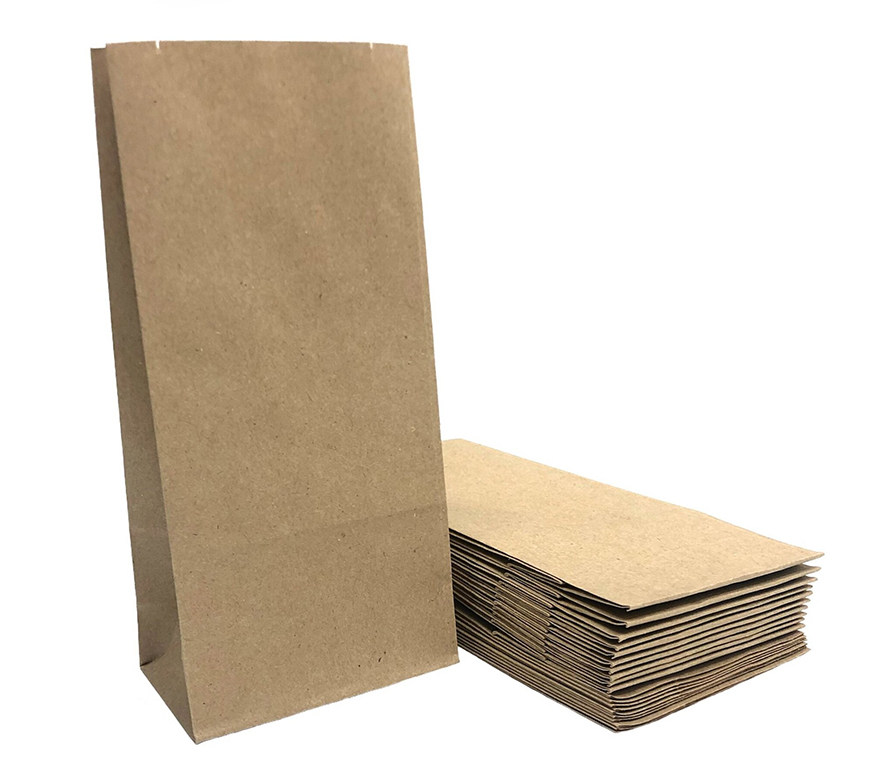 Крафт пакет бумажный, 8*17 см, без ручек, с прямоугольным дном, 50 шт