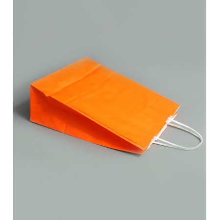 Крафт пакет с кручеными ручками, 220*130*320мм (оранжевый)