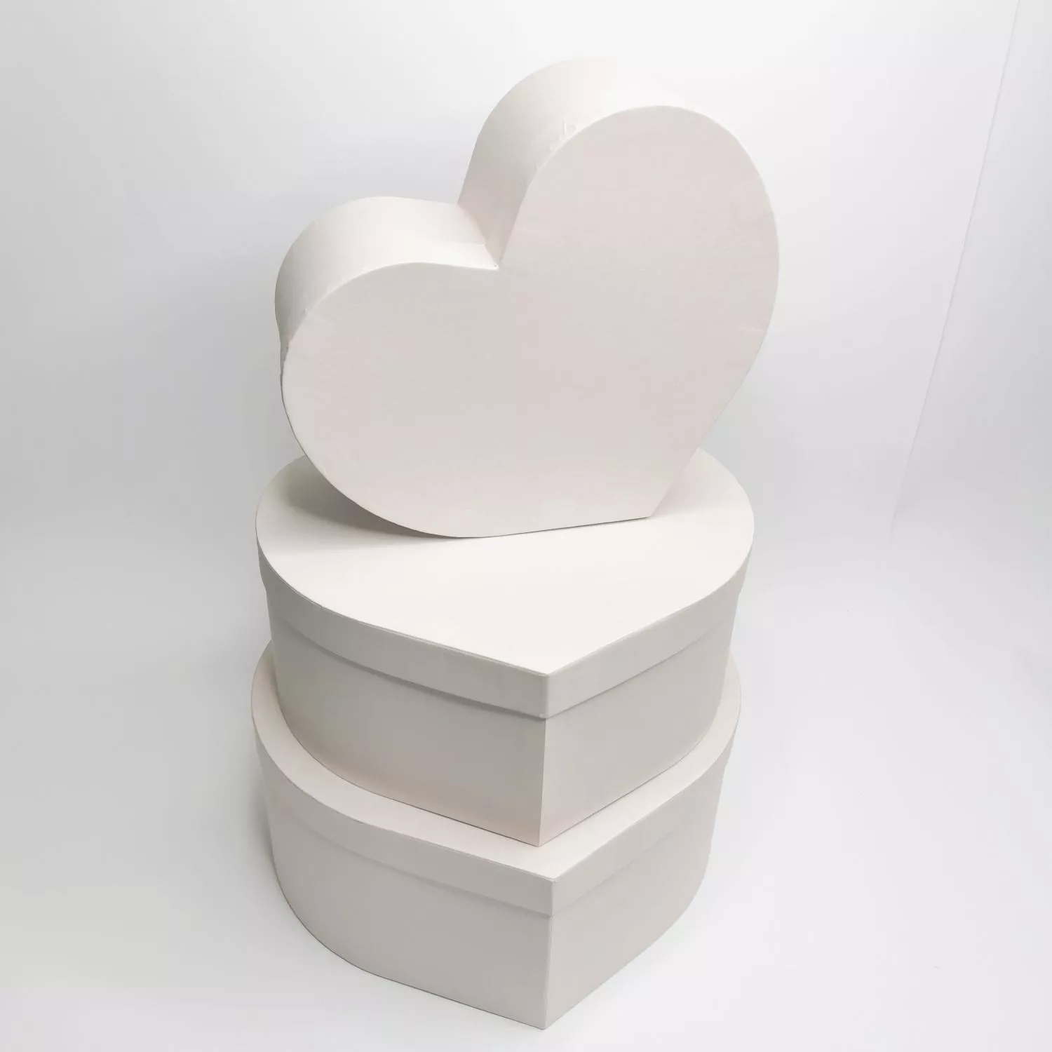 Набор коробок подарочных в форме сердца 3 в 1, коробка для цветов, цвет:бежевый