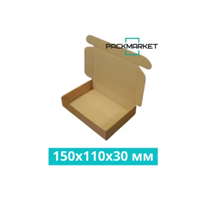 Самосборная коробка 150х110х30 мм Бурая 