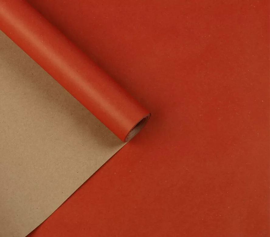 Бумага упаковочная крафт, красная, 0,7 х 10 м 70 г