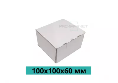 Самооборная коробка 100х100х60 мм. Белая