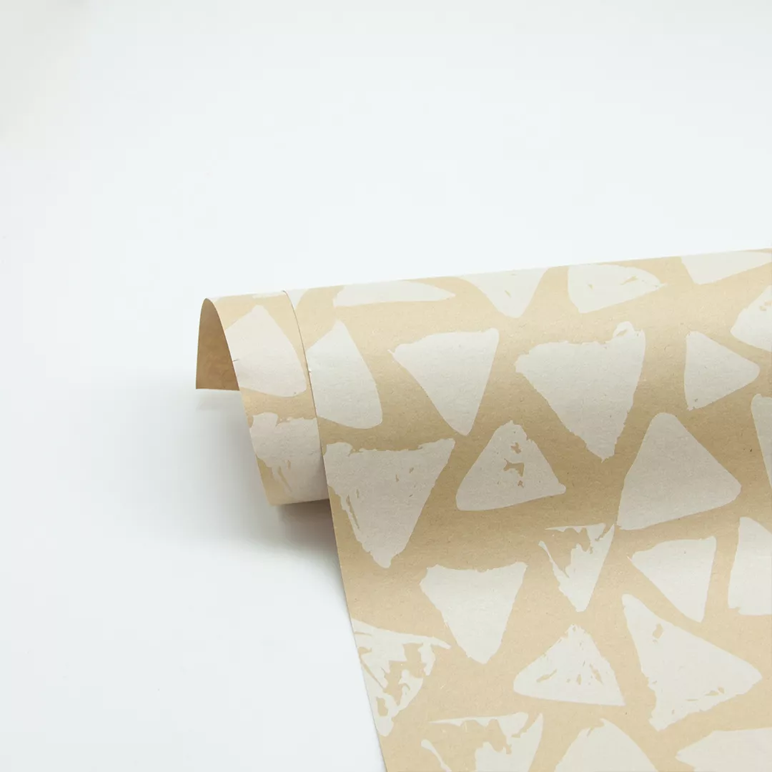 Упаковочная бумага, Крафт (0,7*1 м) Рисунок треугольники