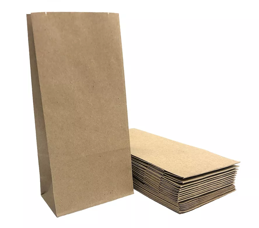 Крафт пакет бумажный, 8*17 см, без ручек, с прямоугольным дном, 50 шт